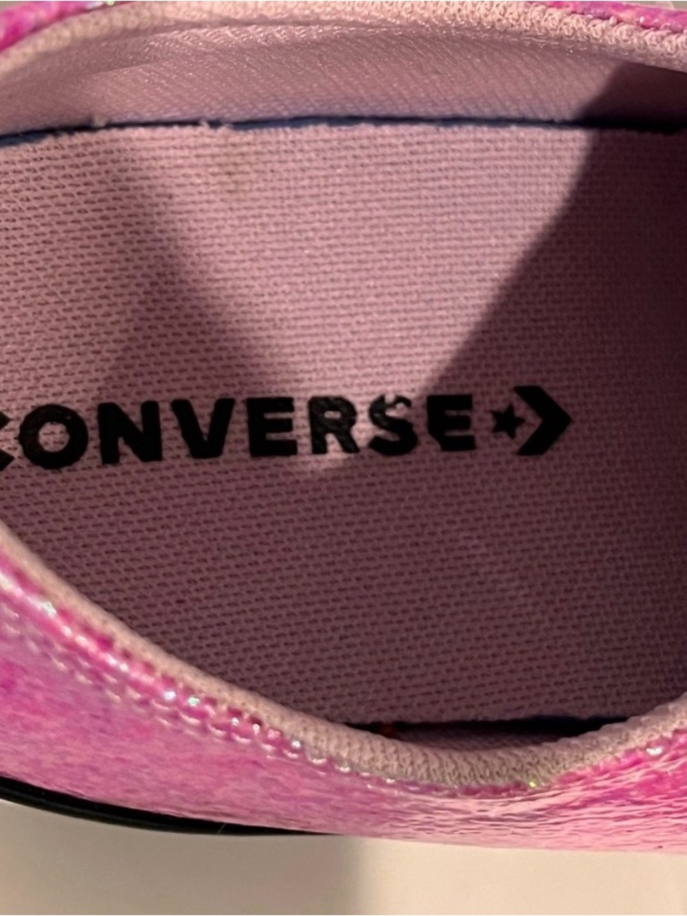Converse Chuck Taylor Pink Glitter Low Top Sparkle Sneaker Junior 5.5 Womens 7.5 - Picture 7 of 8
